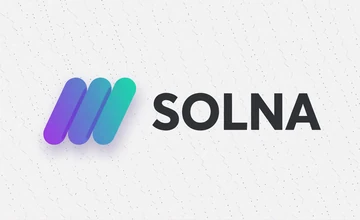 Solana Symbol mit drei Farbbalken als Krypto-Zahlungsweg mit schneller Abwicklung bei Zoccer
