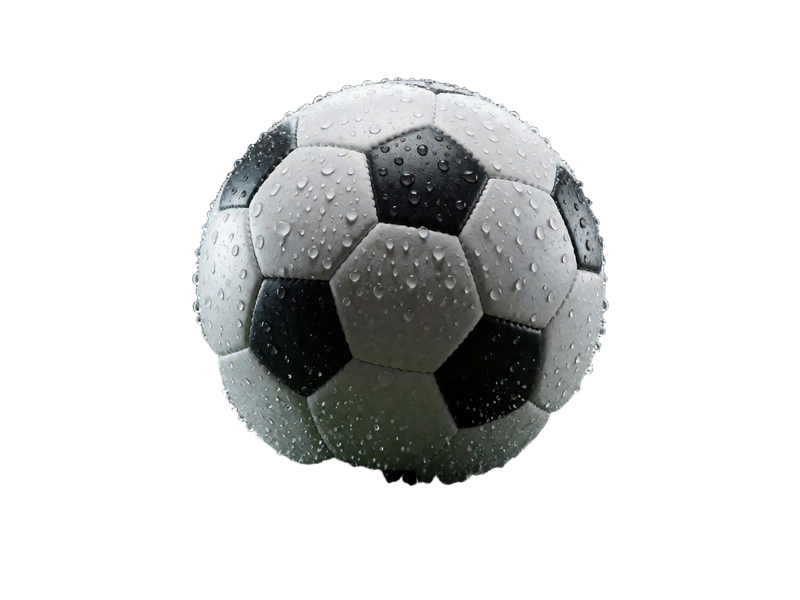 Nasser Fu&szlig;ball auf Rasenst&uuml;ck mit goldenem Konfetti im Flutlicht als Abschlussmotiv der Zoccer Casino Registrierung